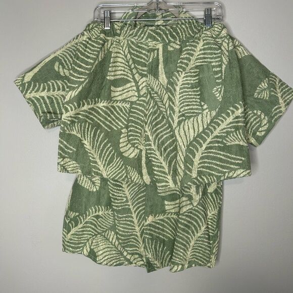 OAS Banana Leaf Cuba Terry Short and shorts Matching Set NWT - Picture 4 of 7